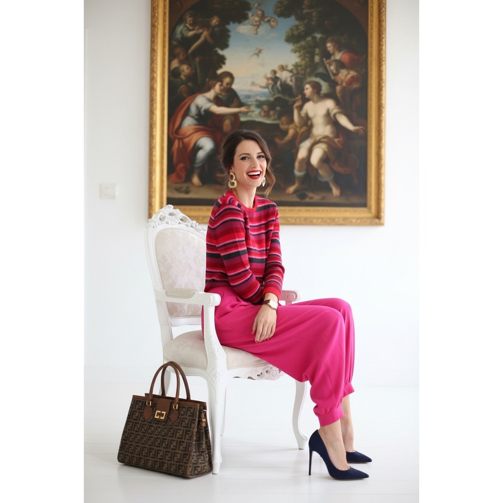 D&G Dolce Gabbana striped knit top L couture‎ elegant elevated basics